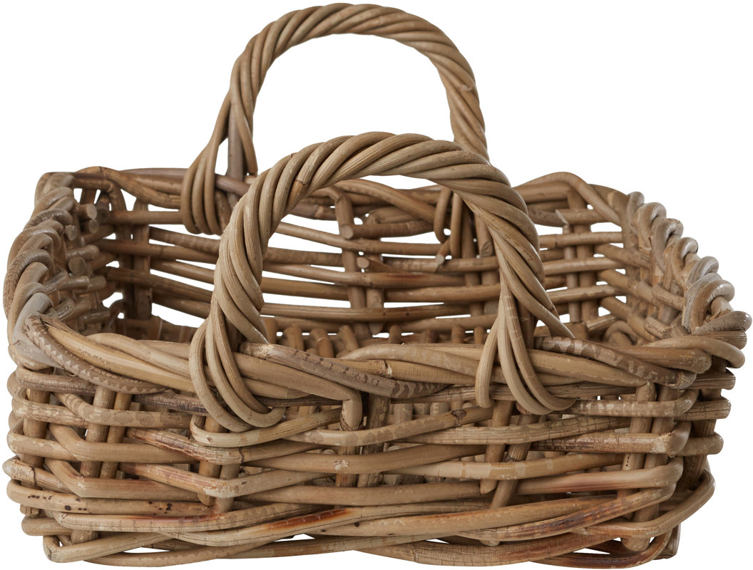 AlpenHome Vinita Rattan Tray Basket in Grey & Reviews Wayfair.co.uk