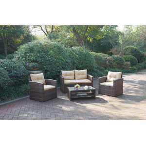 Lizkona Desmond 4 Piece Sofa Set with Cushions