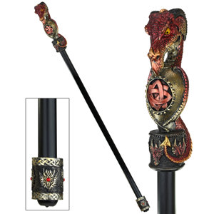 Decorative Celtic Battle Dragon Walking Stick