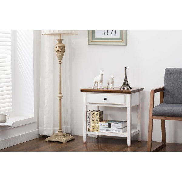 Deluxe End Table With Storage By Charlton Home