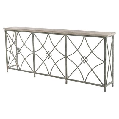 ellahome Boxwoods Console Table  Table Base Color: Deep Ocean, Size: 34" H x 84" W x 13" D