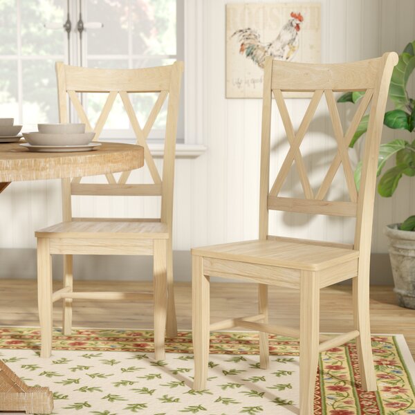 Lynn Cross Back Solid Wood Dining Chair (Set Of 2) By Mistana