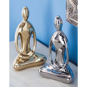Ceramic Buddha Sculpture (Set of 2)