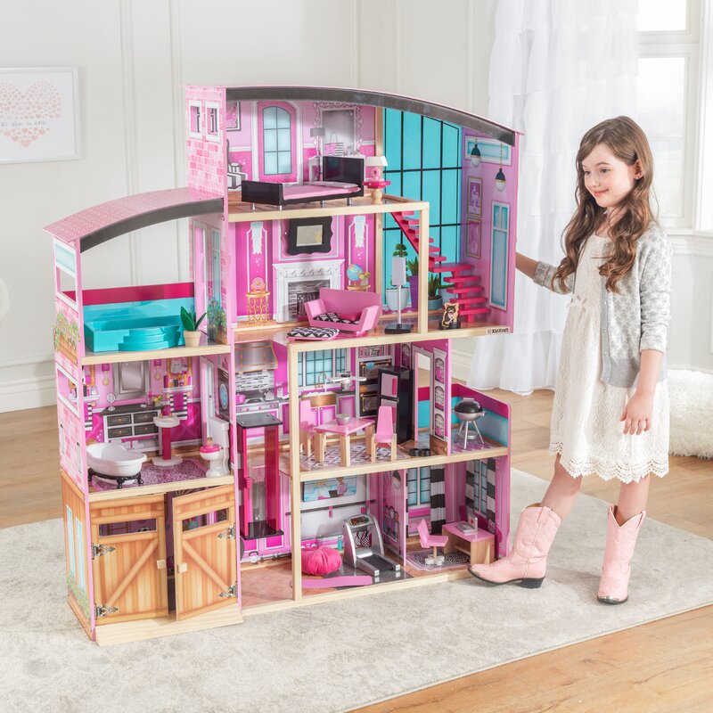 kidkraft barbie dollhouse dream doll furniture girls playhouse play wooden house mansion
