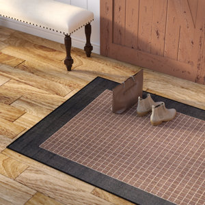Owen Checkered Field Cocoa/Black Indoor/Outdoor Area Rug