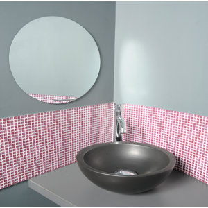 Mirrorfina Adhesive Round Bath Wall Mirror