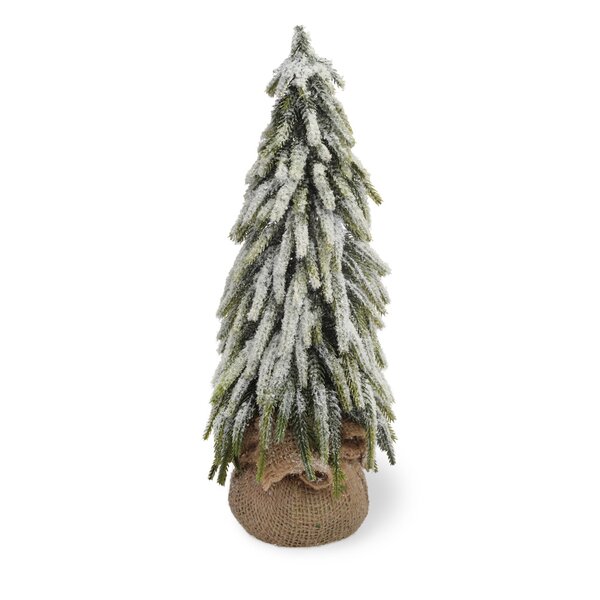 14'' White and Green Fir Tree Artificial Christmas Tree in Jute Base by Boston International