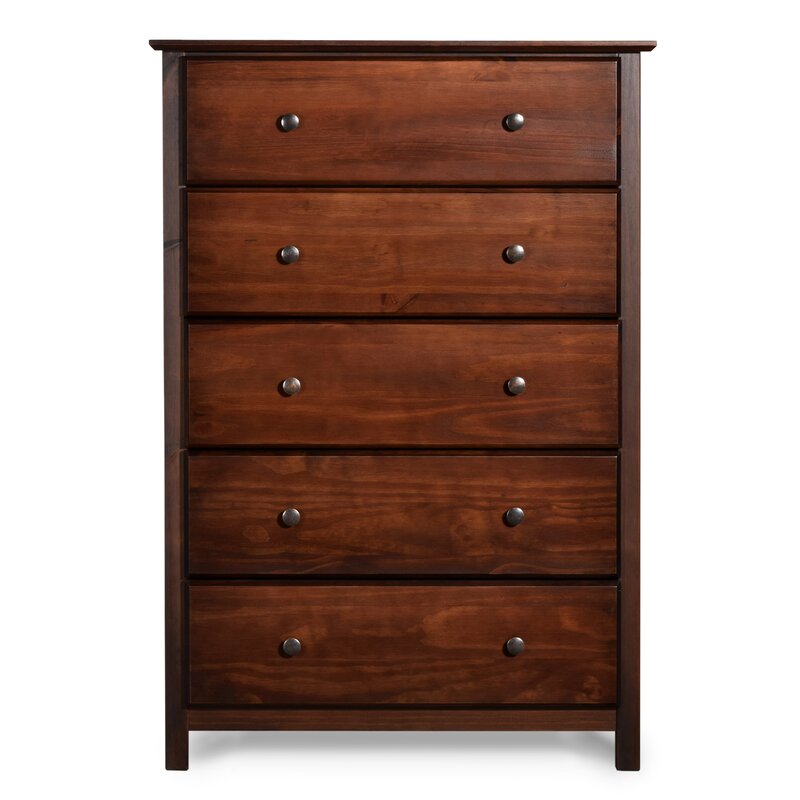 Grain Wood Furniture Shaker 5 Drawer Chest Reviews Wayfair