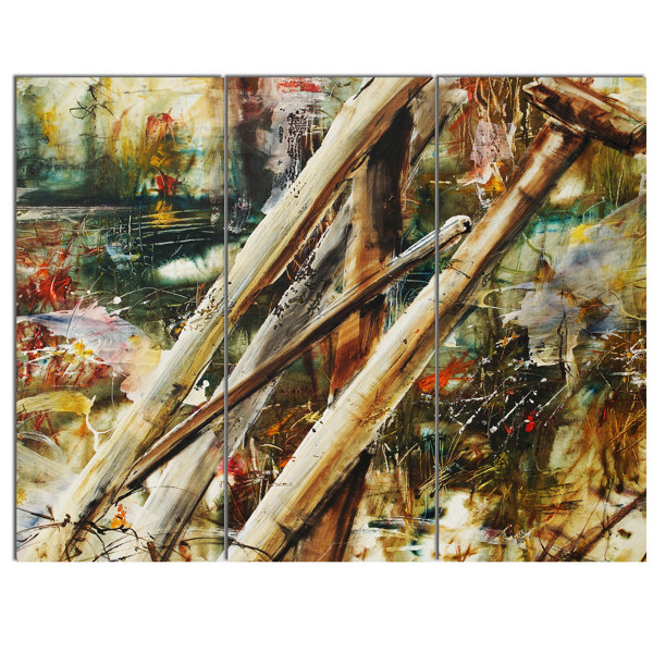 Designart Tools And Abstract Pattern 3 Piece Painting Print On