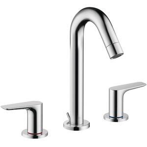 Logis Widespread Faucet Double Handle with Drain Assembly