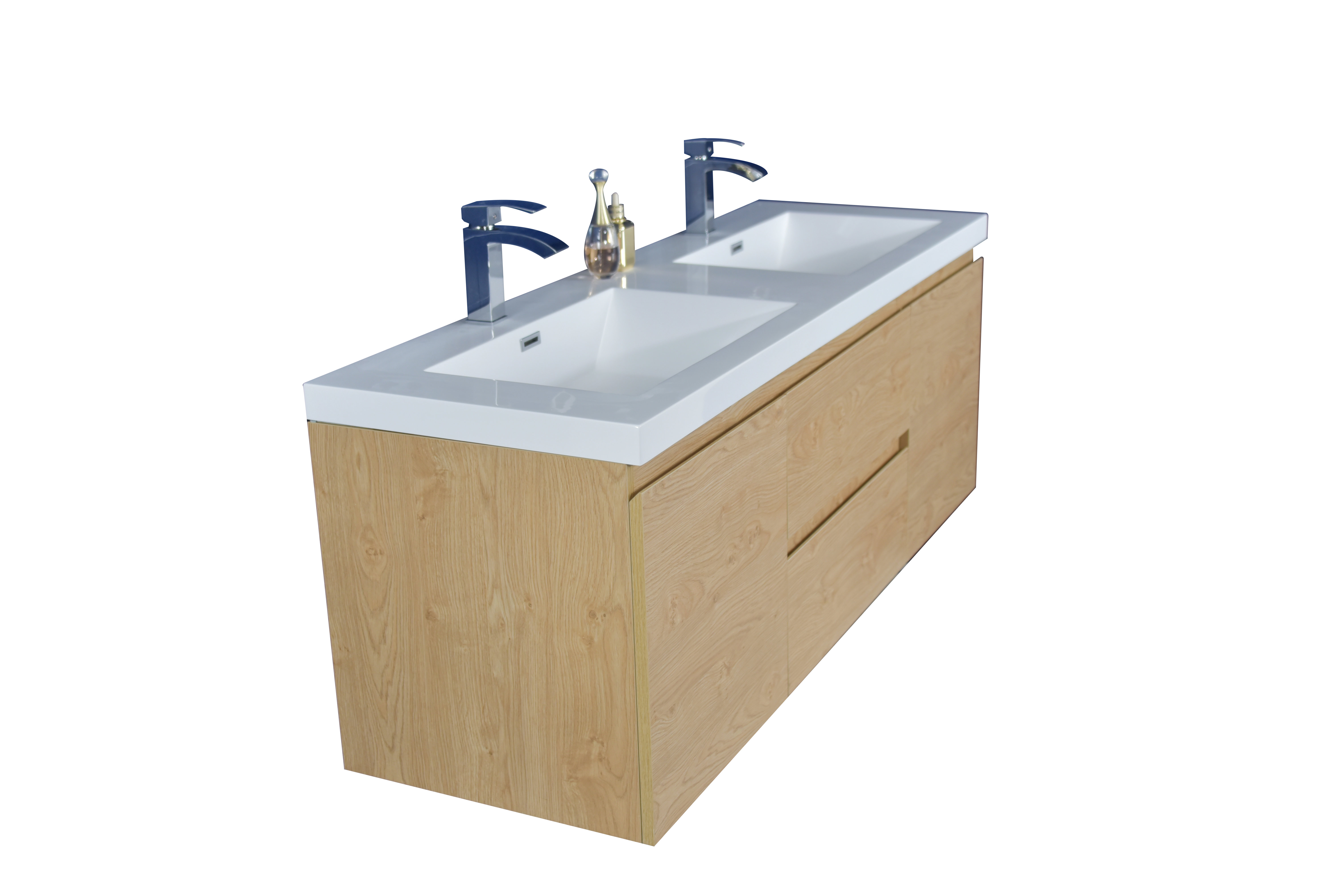 Nathaniel 59 Wall Mounted Double Bathroom Vanity Set Reviews Wall Mounted Double Bathroom Vanity Set