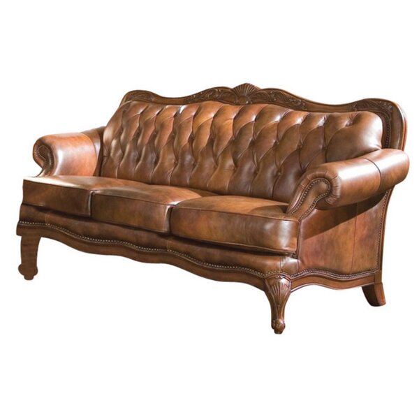 Upsala Leather Sofa By Astoria Grand