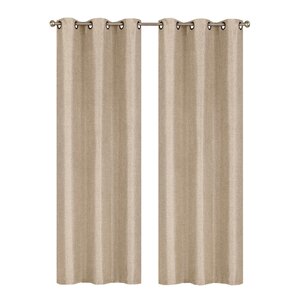 Willow Textured Woven Solid Sheer Grommet Curtain Panels (Set of 2)