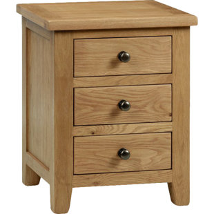 Solid Oak Bedside Table Wayfair Co Uk Hamptonburgh 3 Drawer Bedside Table