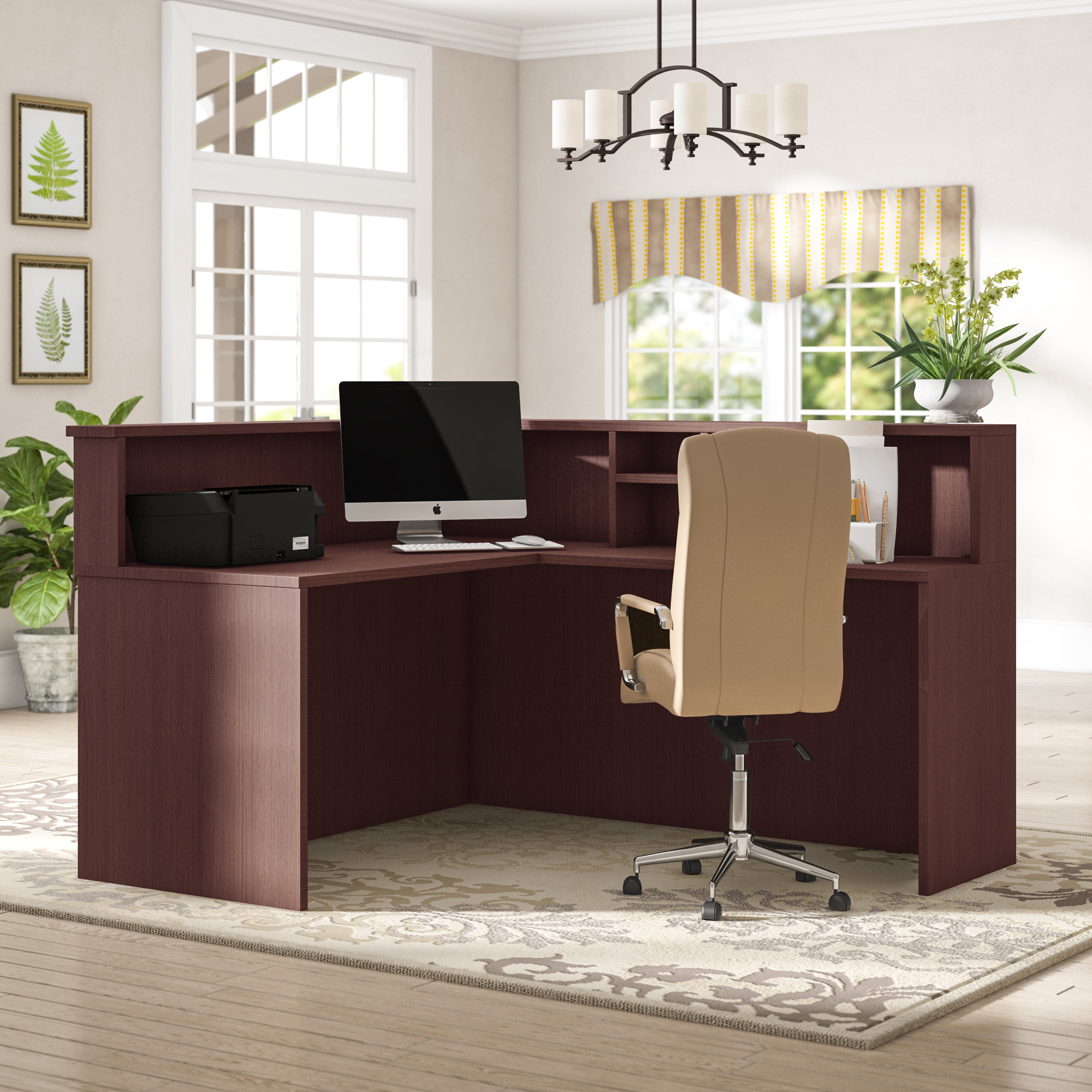 Laude Run Cecilia Office L Shape Reception Desk Wayfair Cecilia Office L Shape Reception Desk