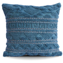 navy greek key pillow