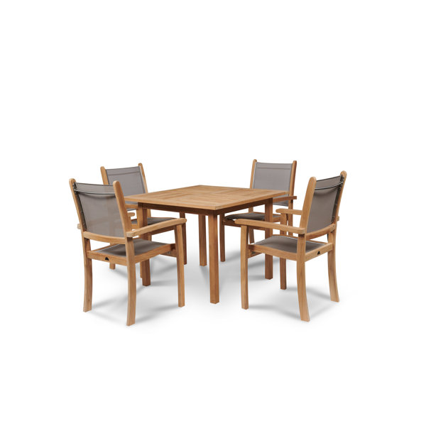 Kistler 5 Piece Teak Dining Set by Bayou Breeze