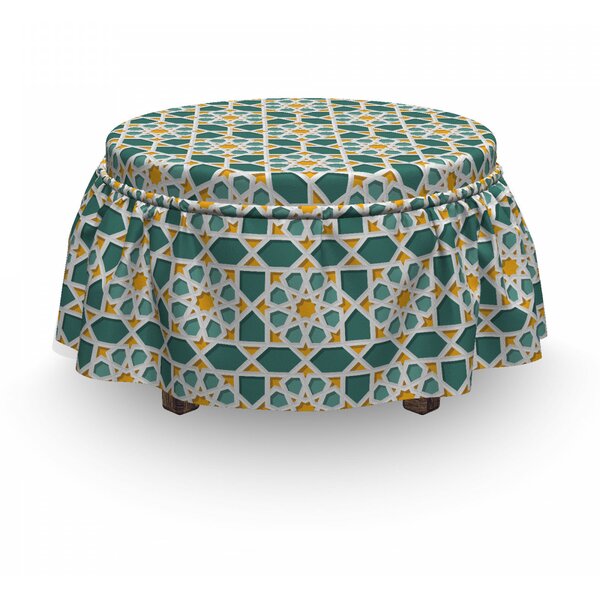 Moroccan Star Ornament 2 Piece Box Cushion Ottoman Slipcover Set By East Urban Home