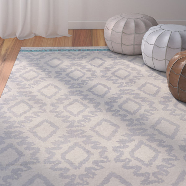 Kopstal Hand Woven Gray/Turquoise Area Rug by Bungalow Rose