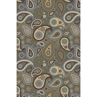 5x7 Rubber Backed Area Rug Wayfair Hinman Paisley Rubber Backed Gray Area Rug