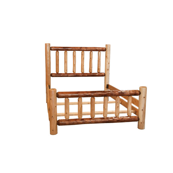 New Ulloa Rustic White Cedar Log Two Tone Standard Bed By Loon Peak Wonderful