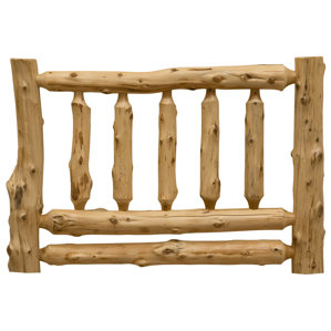 Traditional Cedar Log Slat Headboard by Fireside Lodge