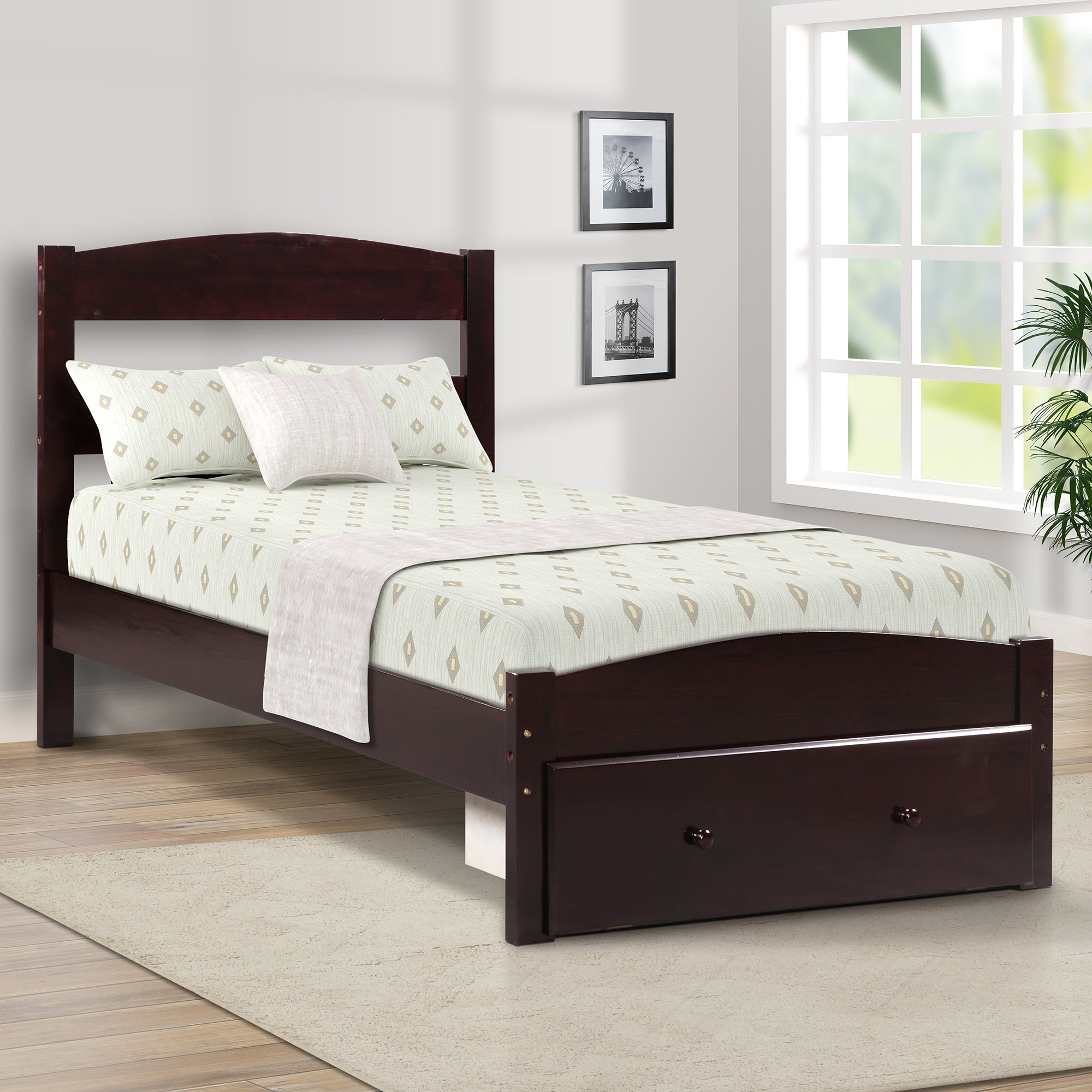 Harriet Bee Glynn Twin Platform Bed With Drawers Reviews Wayfair
