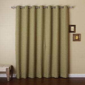 Wide Solid Semi-Sheer Grommet Single Curtain Panel
