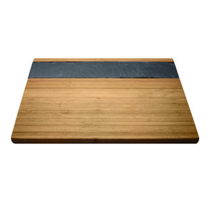 Bamboo and Slate Cheese Serving Tray