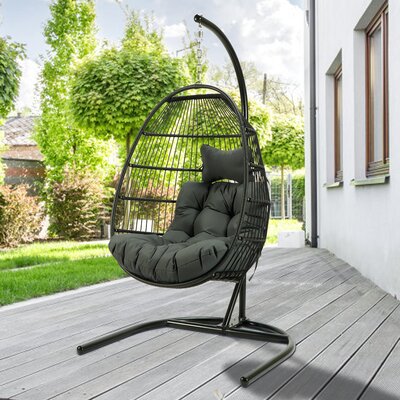 Egg Shape Chair Hammock with Stand Dasun Color: Light Gray