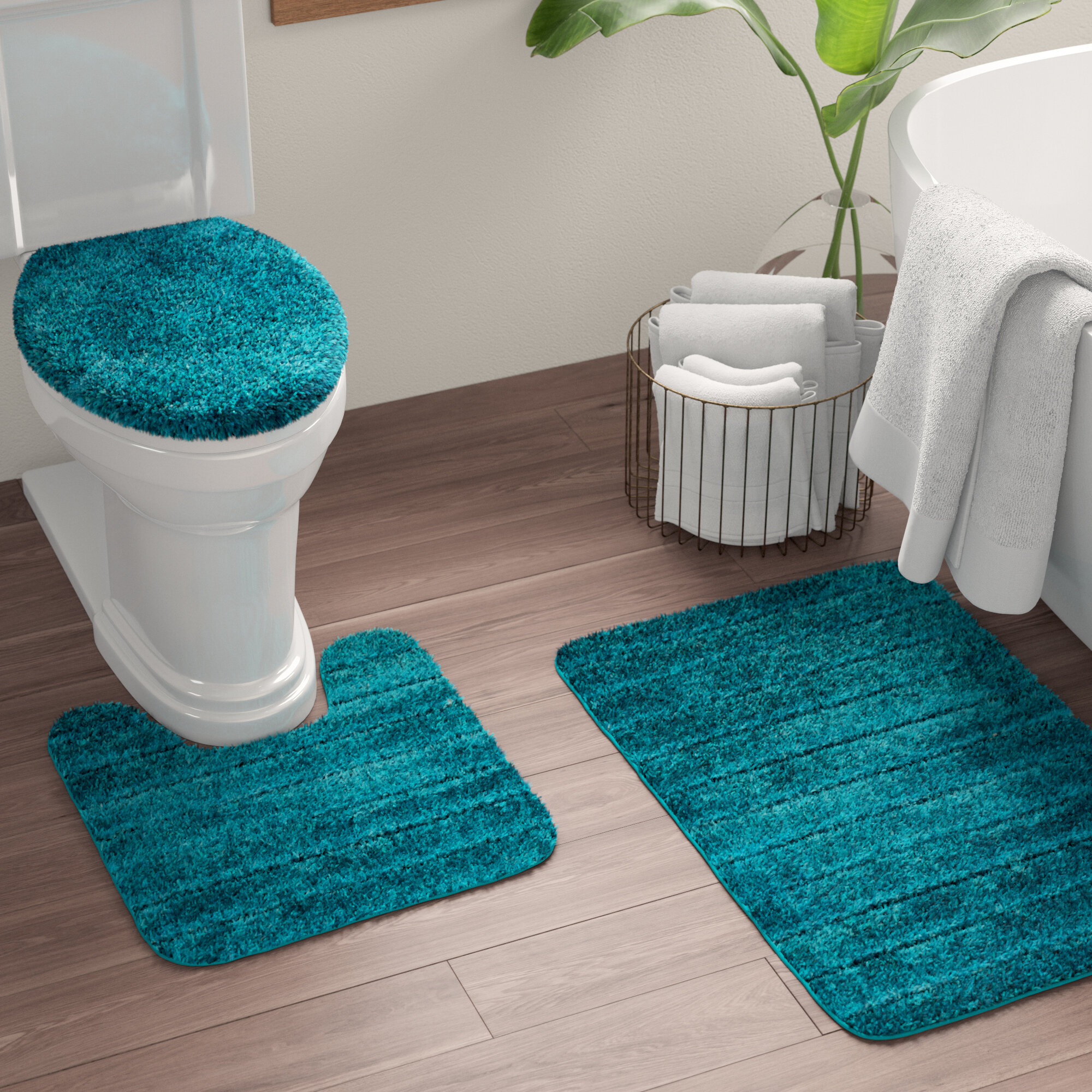 Teal Bathroom Bath Rugs Mats Wayfair