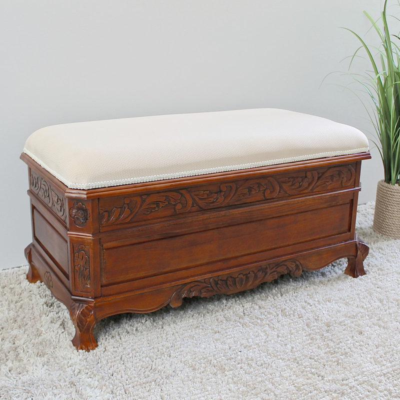 International Caravan Windsor Hand Carved Storage Bench & Reviews Wayfair