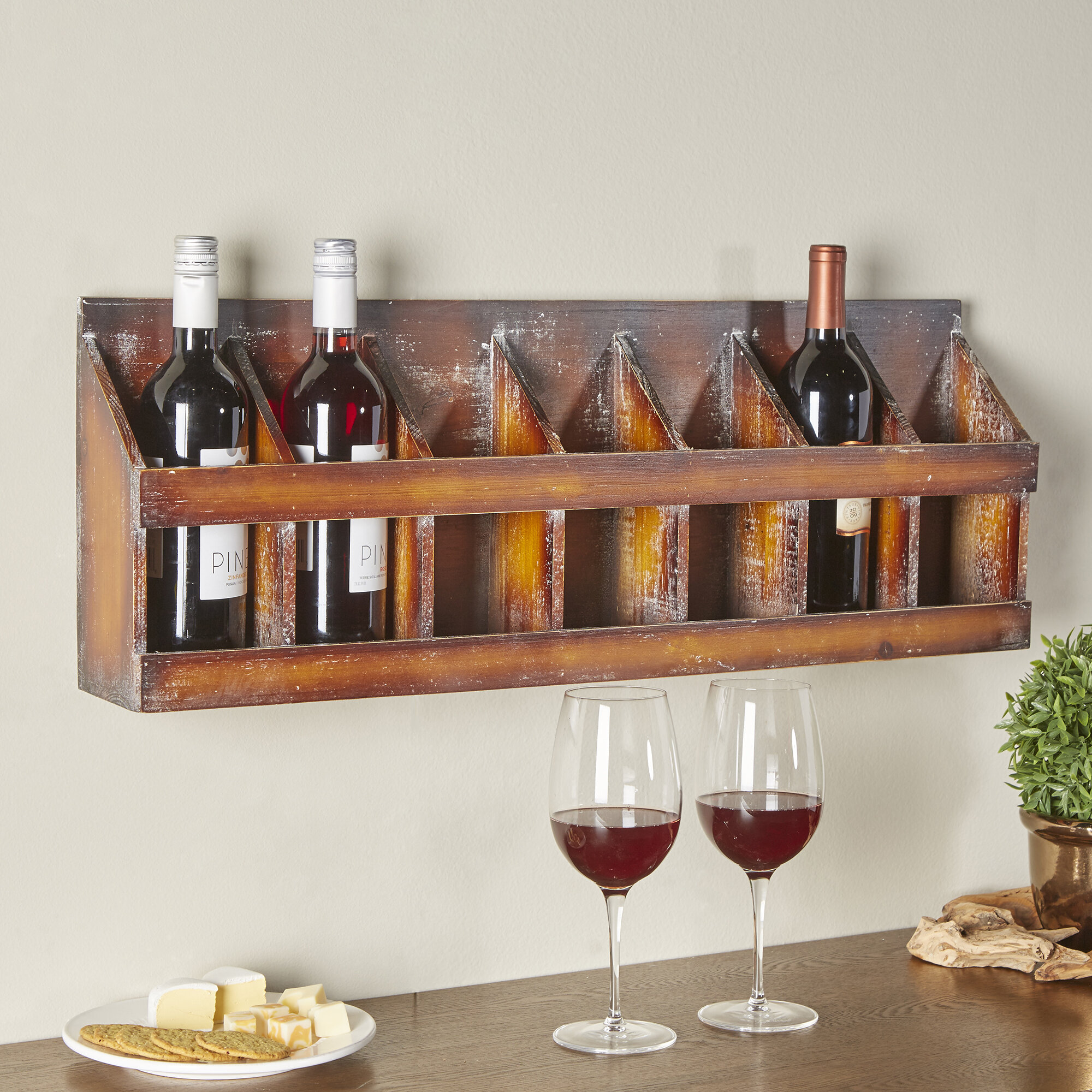 Birch Lane Heritage Eila 7 Bottle Wall Mounted Wine Rack