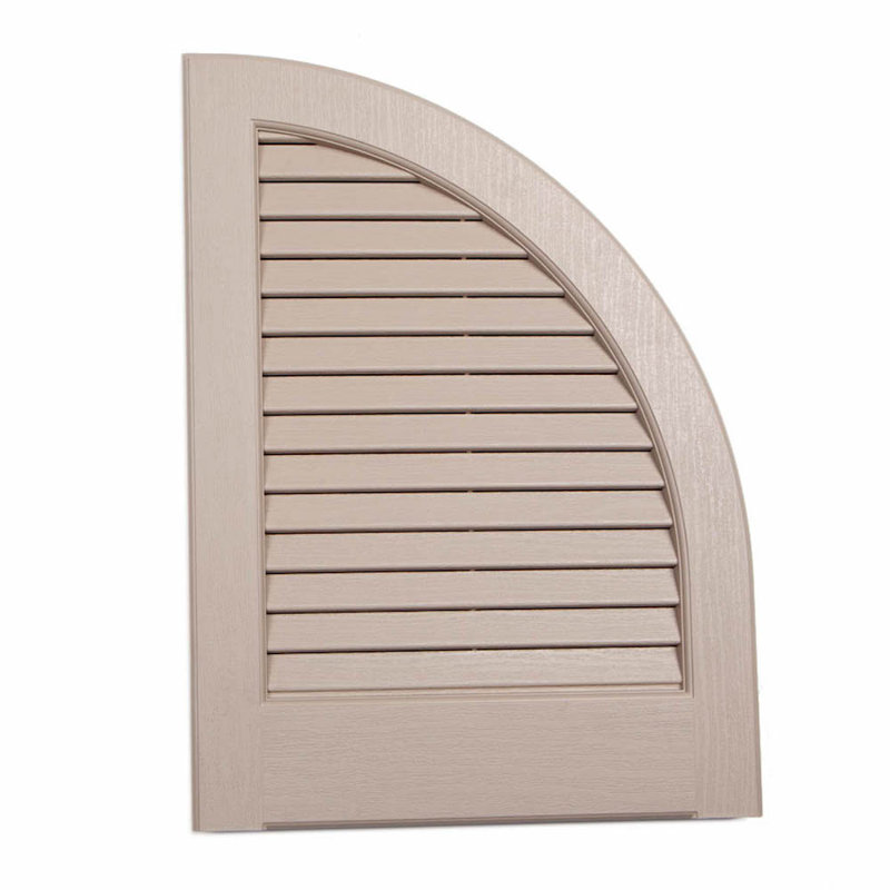 USA Exterior Vinyl Louvered Quarter Round Shutter Top Pair