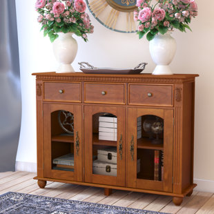 Media Console With Drawers Wayfair Michigamme 3 Drawer Door Accent Cabinet