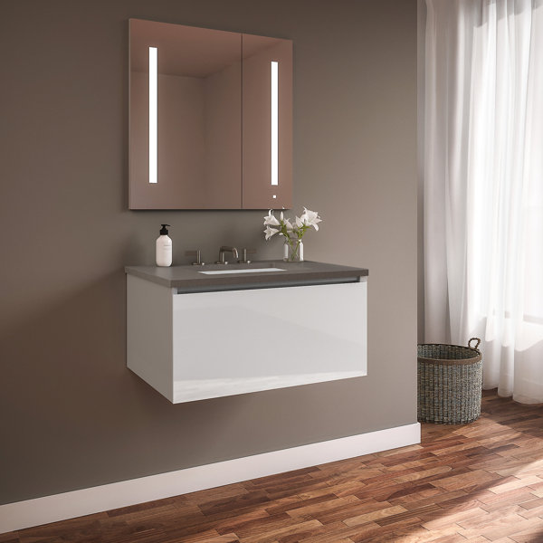 Curated Cartesian 36 Wall-Mounted Single Bathroom Vanity Set by Robern