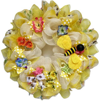 Gracie Oaks Swarm Bee 24 Polyester Wreath Wayfair