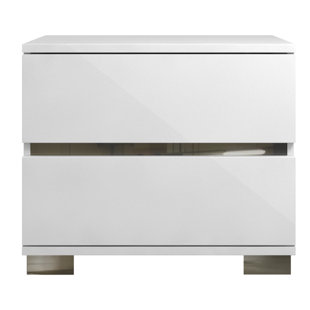 White Lacquer Nightstand Wayfair Whiting Acrylic Lacquer 2 Drawer Nightstand