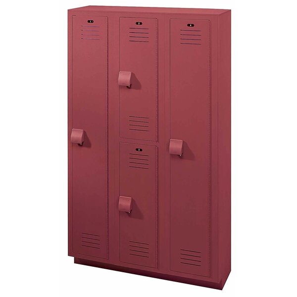 2 Tier 3 Wide School Locker by Lenox Plastic Lockers