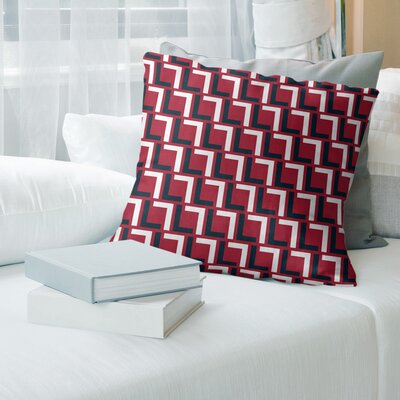 Houston Football Luxury Square Pillow Cover & Insert East Urban Home Color: Deep Steel Blue/White/Battle Red, Size: 16