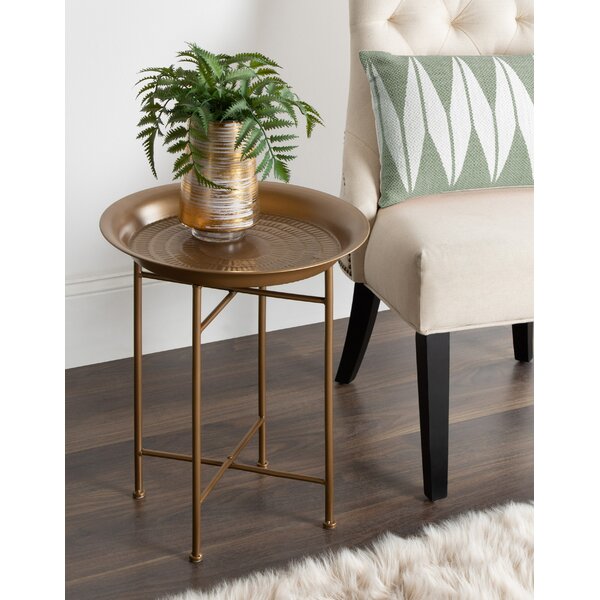 Pasquale Hammered Metal End Table By Bloomsbury Market