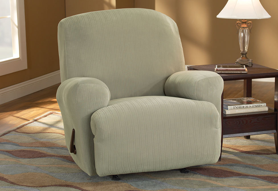 Sure Fit Stretch Pinstripe TCushion Recliner Slipcover & Reviews Wayfair