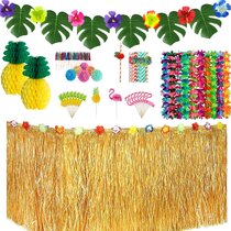 Fruit Pineapple Stripes Hibiscus Flower Luau Summer Party 16" Hanging Decoration