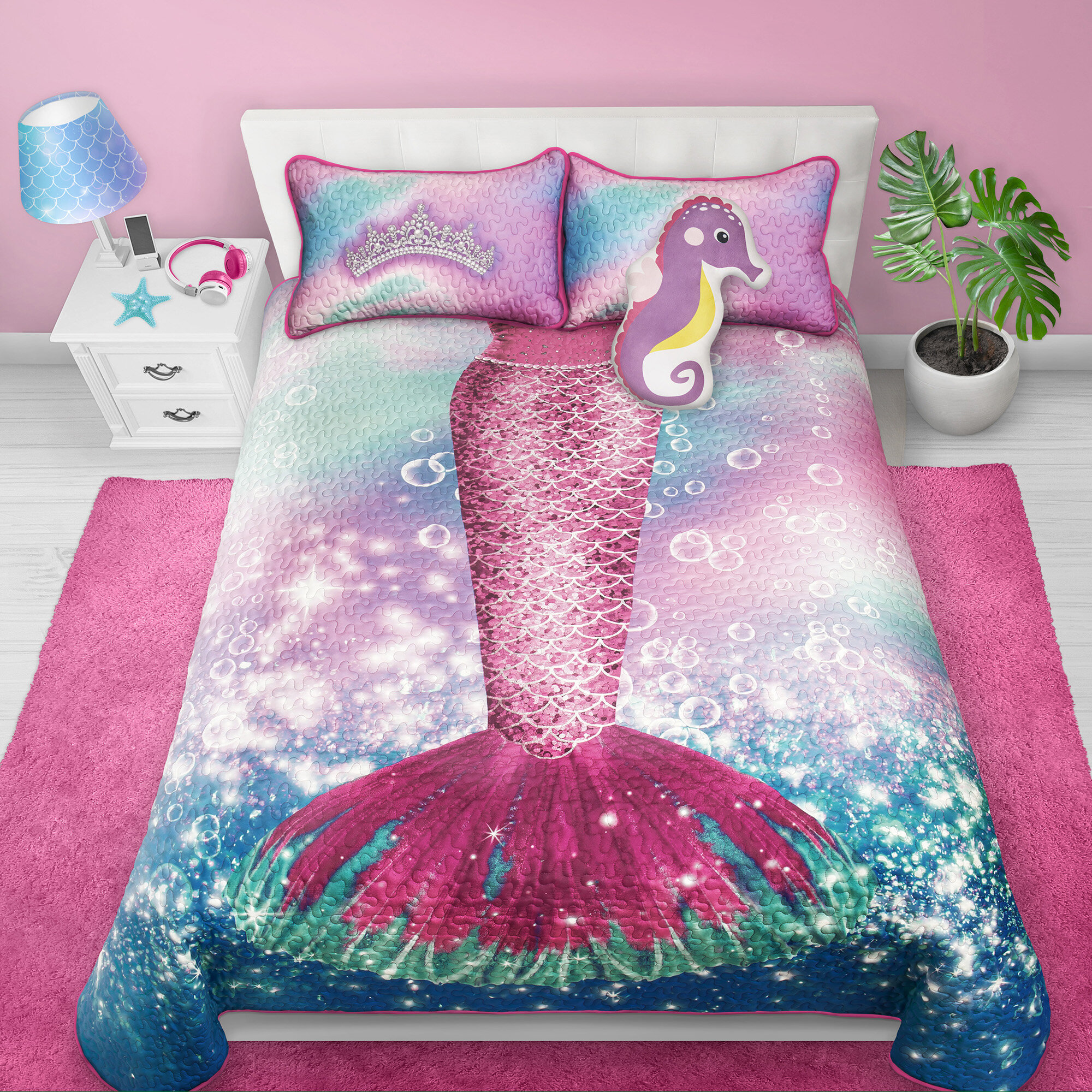 mermaid quilt set