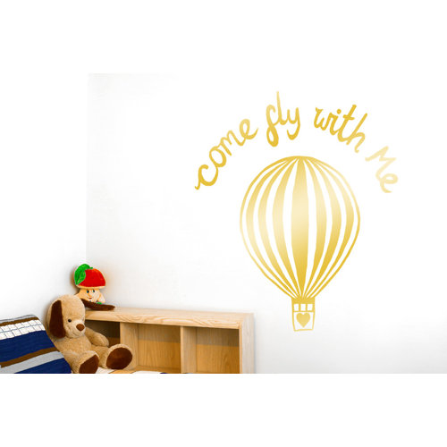 Come Fly with Me Wall Sticker East Urban Home Size: Medium, Colour: Shiny Gold