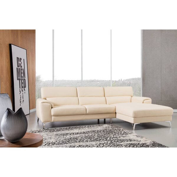 Review Reign Leather Right Hand Facing Sectional