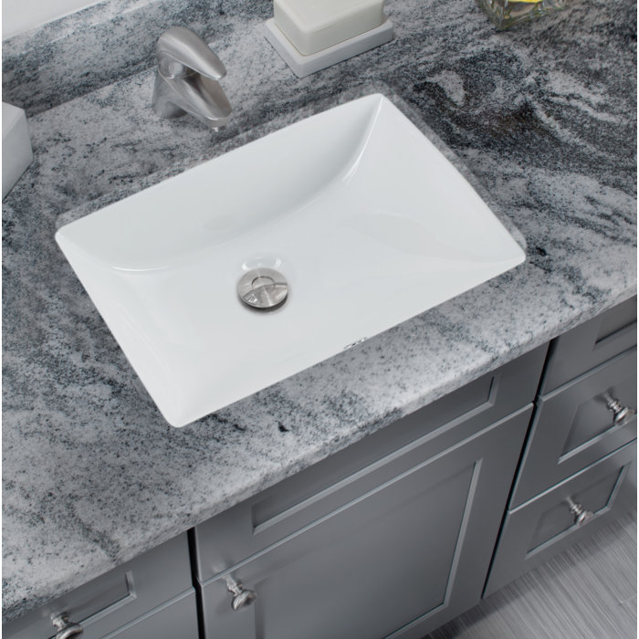 Glazed Vitreous China Rectangular Undermount Bathroom Sink With Overflow Glazed Vitreous China Rectangular Undermount Bathroom Sink With Overflow