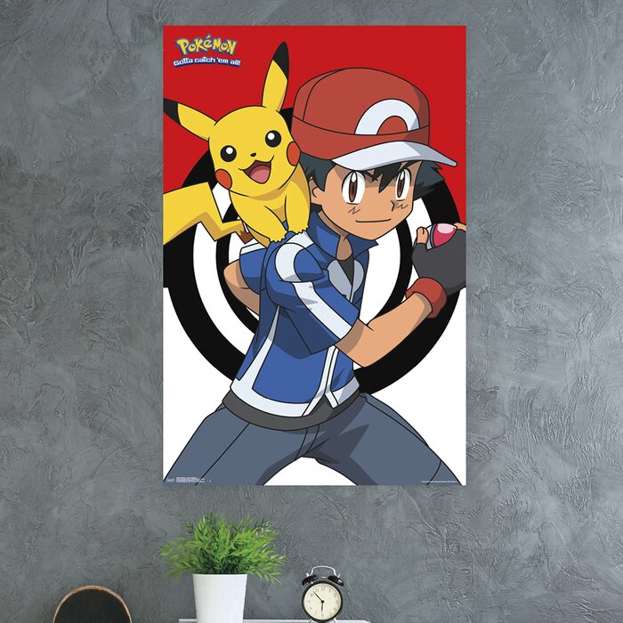 Pokémon Ash And Pikachu Paper Print