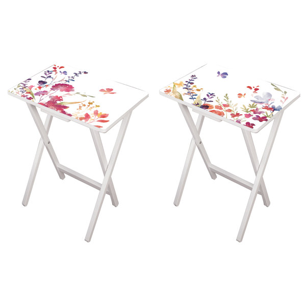 Debbra Watercolor 2 Piece Tray Table Set by August Grove| @ $109.99