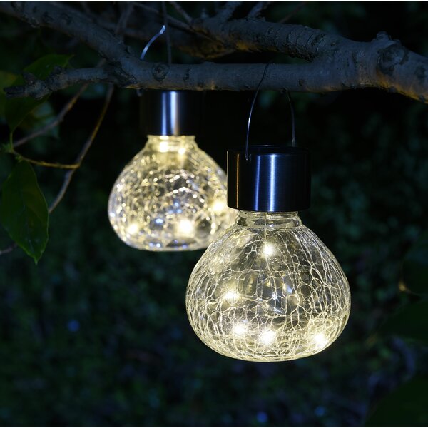 Crackle Mini Jar Solar 2 Piece LED Landscape Lighting Set by Lightshare